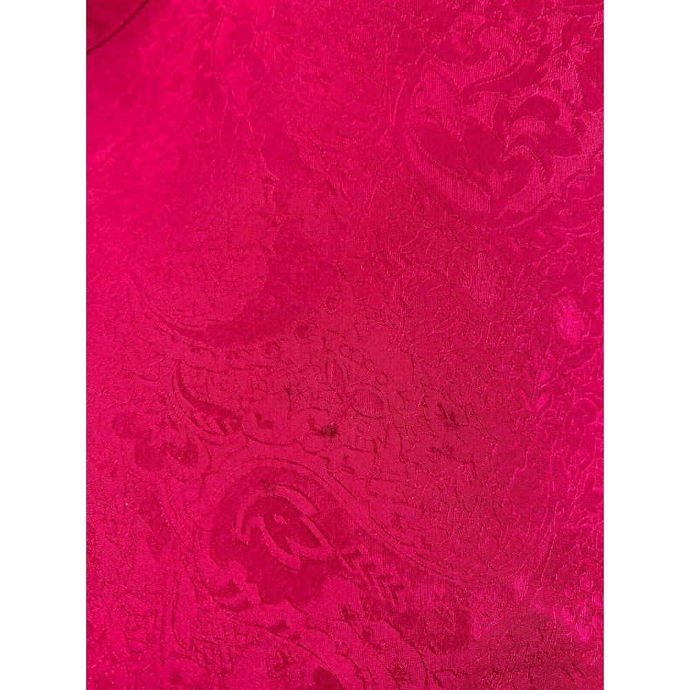 Delicates Vintage Silk Robe Pink Kimono Short Tie Belt Lightweight Brocade Large - Picture 9 of 16